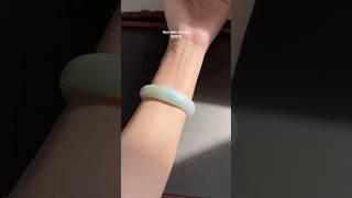 #0310 Icy Green Yellow Light Lavender Jade Bangle Size 55.8 #huajade #handmade #banglebracelet