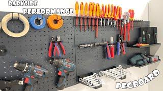 Parkside Performance Steel Pegboard -  Perforated Panel Tool Organizer Wall