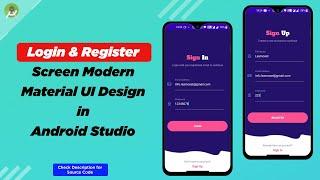 How to create Modern Login and Register screen in Android Studio | Material UI Design | Part - 06