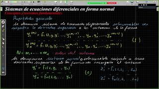 Sistemas normales de ecuaciones diferenciales: Conceptos y teoremas fundamentales