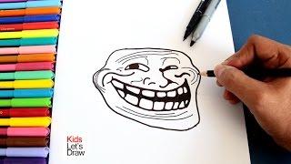 Cómo dibujar meme Trollface | How to draw Troll Face