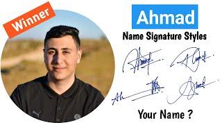  How to draw Ahmad Name Signature | A Name Signature Style | Signature Style Of My Name