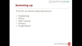 Clinical Data Disclosure - in 90 seconds by Iain Hrynaszkiewicz