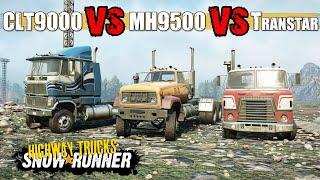 Highway Trucks Battle | Ford CLT900 vs GMC MH9500 vs International Transtar 4070A - SnowRunner