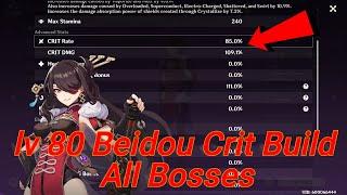 Genshin impact lv 80 Beidou Crit Build lv 80 Serpent Spine / lv 80 Medula de la Serpiente Marina