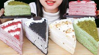 ASMR MATCHA CREPE CAKE, OREO CREPE CAKE, RED VELVET CREPE CAKE, LOTUS BISCOFF CREPE CAKE 