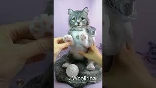 Серая кошка мягкая игрушка из меха по фото питомца. Мастер Ирина Киселева (Woolirina,  Беларусь)