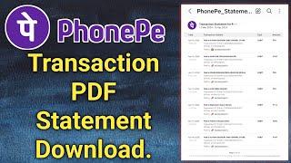 How do I download transaction history pdf from PhonePe | phonepe transaction statement pdf download