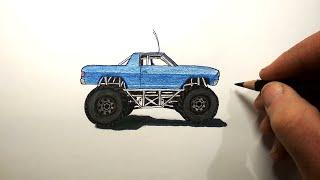 Как нарисовать Монстр трак | Monster truck drawing