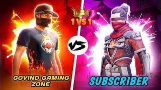 GOVIND GAMING ZONE VS SUBSCRIBEE 1VS1 CUSTOM MATCH IN FREE FIRE TELUGU 