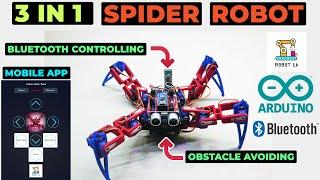 How To Make 3 in 1 Spider Robot Using Arduino NANO and IO Expansion Shield | Complete Tutorial Video