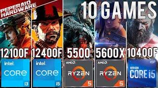 Comparativo - I3 12100F vs R5 5500, I5 10400F, I5 11400F, I5 12400F, R5 5600x (10 Games 1080p/1440p)