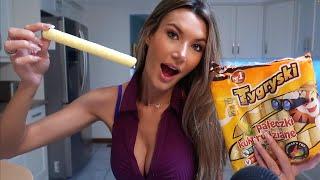 ASMR trying polish treats | chewing + crunch sounds