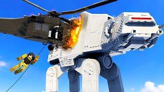 Helicopter CRASHES Into Star Wars AT-AT - Teardown Mods Gameplay