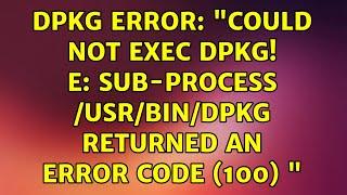 dpkg error: "Could not exec dpkg! E: Sub-process /usr/bin/dpkg returned an error code (100) "