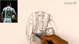 Drawing of Lionel Messi | Step By Step Very Easy Pencil Sketch | Messi Drawing