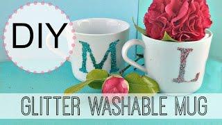 DIY Washable Glitter Initial Mug | by Michele Baratta