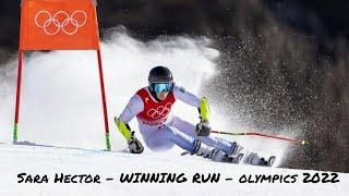 Sara Hector - WINNING RUN - Giant slalom Olympics