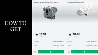 HOW TO GET AUSSIE KOALA BEAR BACKPACK + EMIRATES MINI A380 ACCESSORY ON ROBLOX!