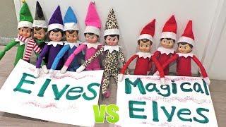 Elf on the Shelf FLYING Contest - Magical Elves vs Regular Elves | DavidsTV