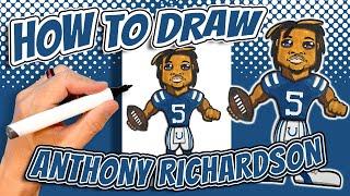 How to Draw Anthony Richardson for Kids - Indianapolis Colts NFL Football