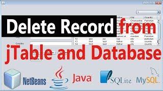 JAVA SWING #15 - How To Remove JTable Selected Row In Java Using NetBeans sqlite [With Source Code]