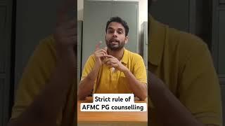 AFMC PG strict rules #afmc #counselling #afms  #doctor #neet #neetcounseling #neet2024 #neetresult