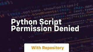 python script permission denied