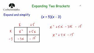 Expanding Two Brackets using a Grid - Corbettmaths