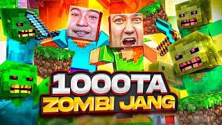 MINECRAFT / 1000TA ZOMBI JANG #15 / UZBEKCHA LETSPLAY