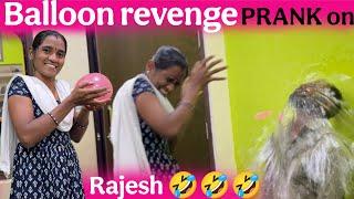Balloon revenge prank on Rajesh || crazy comdey video friends || crazy ashwini comedy vlogs ||