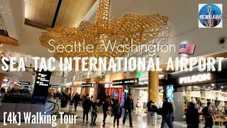 inside Seattle-Tacoma International Airport of December Holiday Travel of departure in Seattle, WA.