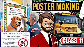 Poster Writing Class 11 | Poster Making Format Class 11 | Poster Making/Poster Writing