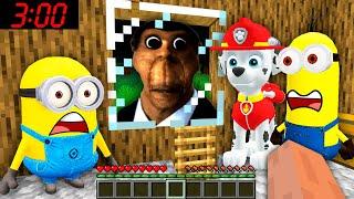 We Found Obunga at 3:00 AM - minions in minecraft vs Paw Patrol - Gameplay Animation