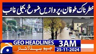 Security high alert, internet service down | Geo News 3 AM Headlines (24 Nov 2024)