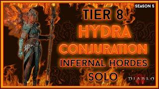 Hydra Sorc Tier 8 Infernal Hordes Solo - Season 5 Diablo 4