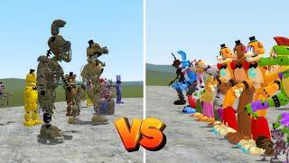 ALL GLAMROCK ANIMATRONICS VS ALL SHATTERED ANIMATRONICS In Garry's Mod! (Five Nights at Freddy's SB)