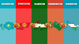 Kazakhstan vs Kyrgyzstan vs Tajikistan vs Turkmenistan vs Uzbekistan  |  Country Comparison  |