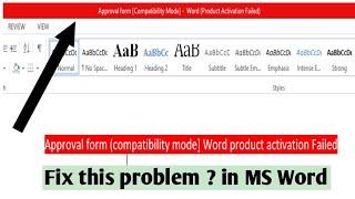 MS excel product activation failed. Compatibility Mode MSexcel. activation ms excel. how to activate