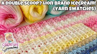 More Yarn Swatches Lion Brand Ice Cream Yarn PART 2  -  Beautiful yarns!!  #lionbrandyarn