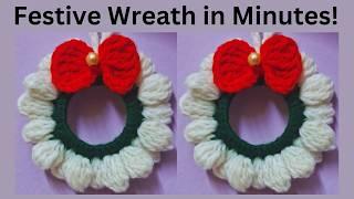 Wow!! Very Easy Crochet Mini Christmas Wreath | keychain | Step by Step #crochet #crosia #trending