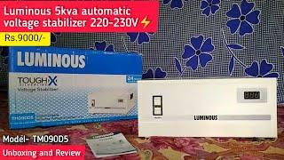 Luminous Tough X automatic voltage stabilizer 5kva unboxing and review | Model TM090D5 silverline