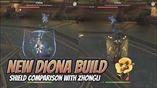 New Diona Build with 2 pcs tenacity of the millelith vs Zhongli shield | Genshin Impact