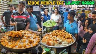 Lajpat Nagar Chatore  HIDDEN Delhi Street Food Market 🫡 Mirchi Vada, Jumbo Momos, Spiciest Noodles