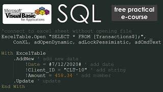 Integrate Excel, VBA and SQL. Simplified and powerful