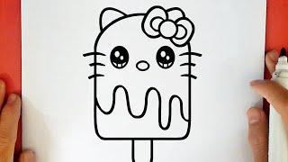 COMO DIBUJAR UN HELADO DE HELLO KITTY KAWAII