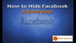 How to Hide Facebook Joined date