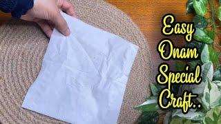 DIY Onam special craft / Easy tissue paper flower / onam craft / paper flower  #onamcraft #tutorial