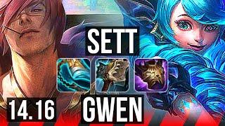 SETT vs GWEN (TOP) | 14/1/3, 9 solo kills, Legendary | EUW Master | 14.16