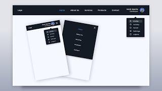 Responsive Dropdown Profile Menu Using HTML CSS And JavaScript